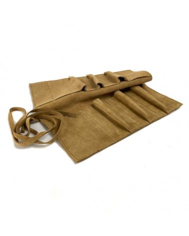 Lederrolltasche für 6 Holzwerkzeuge